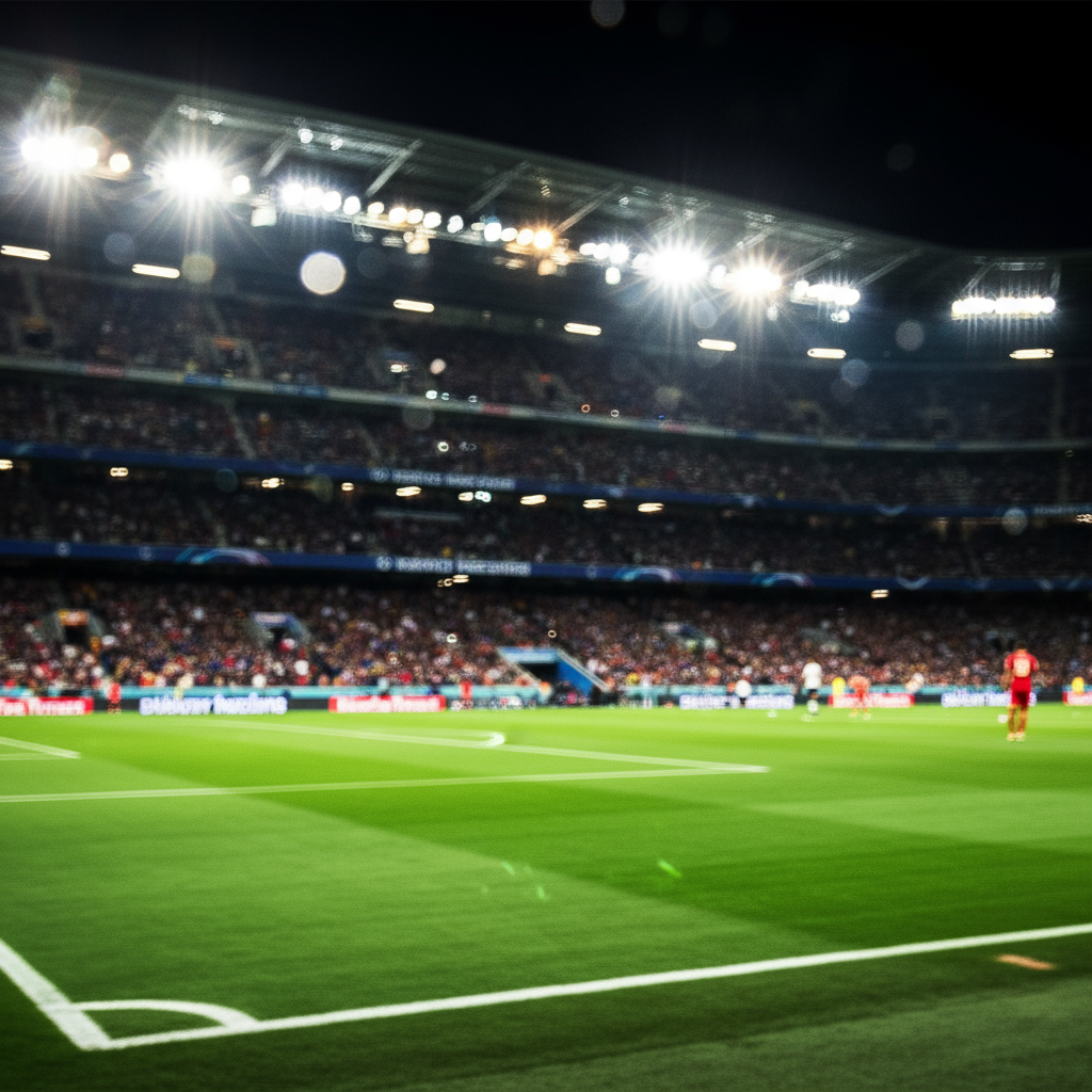 Blurred soccer stadium background